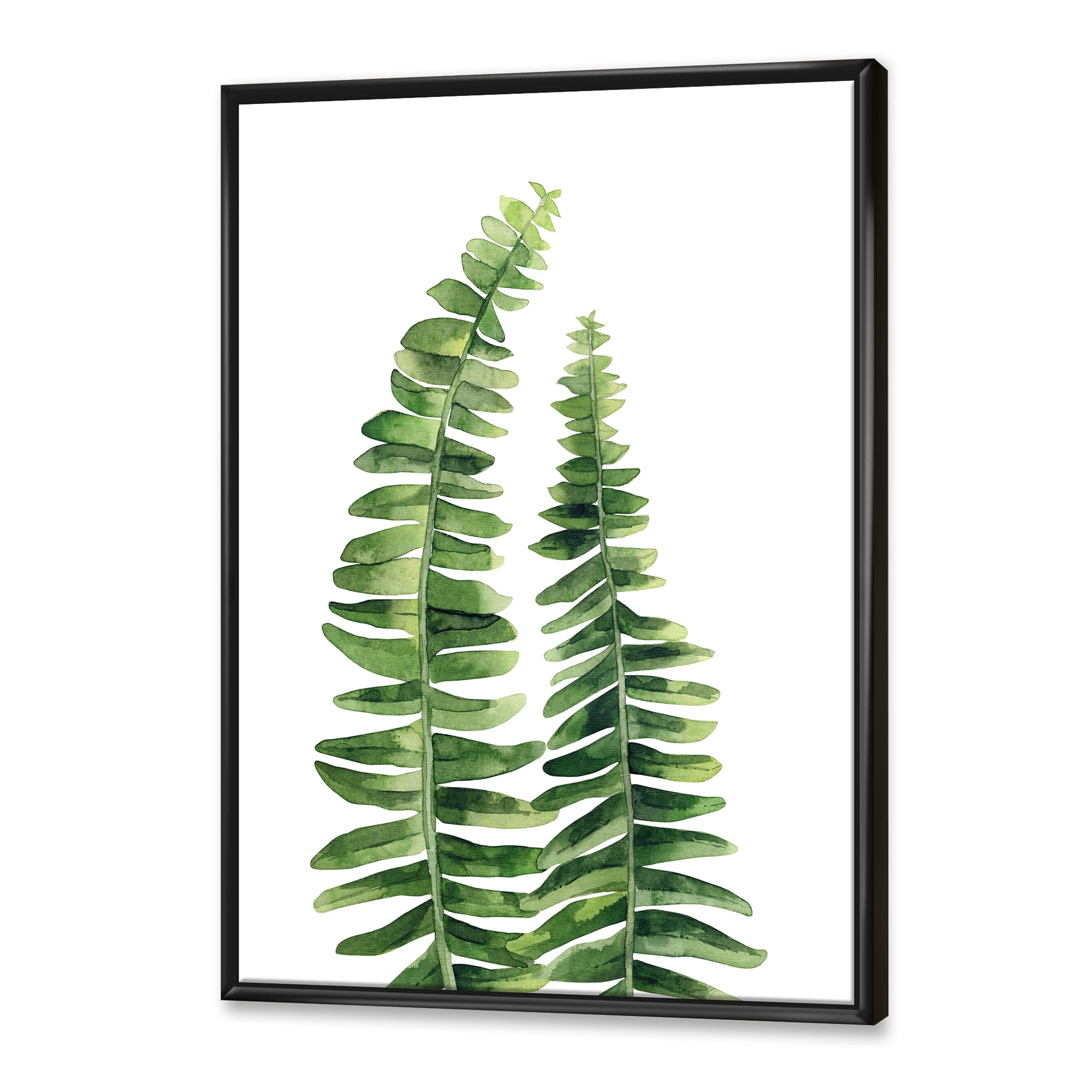 Fern Plant Leaves Detail IV 30 in x 40 in Framed Painting Canvas Art Print, by Designart