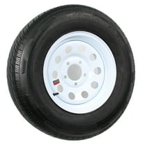 eCustomrim Radial Trailer Tire Rim ST205/75R14 205/75-14 Load C 5 Lug Wheel White Modular