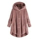 thumbnail image 1 of Pntutb Mujer Tallas grandes Botón Felpa tops Con capucha Cárdigan suelto Abrigo de lana Chaqueta de invierno Selecciones de flash Pntutb Pntutb-7451, 1 of 7