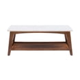 thumbnail image 3 of Linon Table Basse Pace en Bois et Marbre Blanc, Brun Foncé, 3 of 9