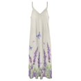 thumbnail image 6 of Lavender Flowers Sleeveless Suspender Dress Summer Fashion Casual Long Dress, 6 of 9