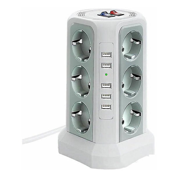 TM ELECTRON Regleta 4 Enchufes Con Interruptor 3680W Blanco