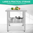 thumbnail image 4 of OUTGOODS Stainless Steel Work Table, NSF Commercial Grade, Adjustable Shelf, Silver, 4 of 9