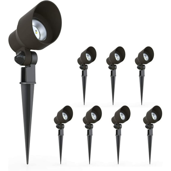 Malibu 6 Watt LED Floodlight, 8 Pack, Landscape Lighting Outdoor Spotlight Waterproof Lighting for Driveway, Yard, Lawn, Flood, Garden, Outdoor Lighting 8401-2604-08