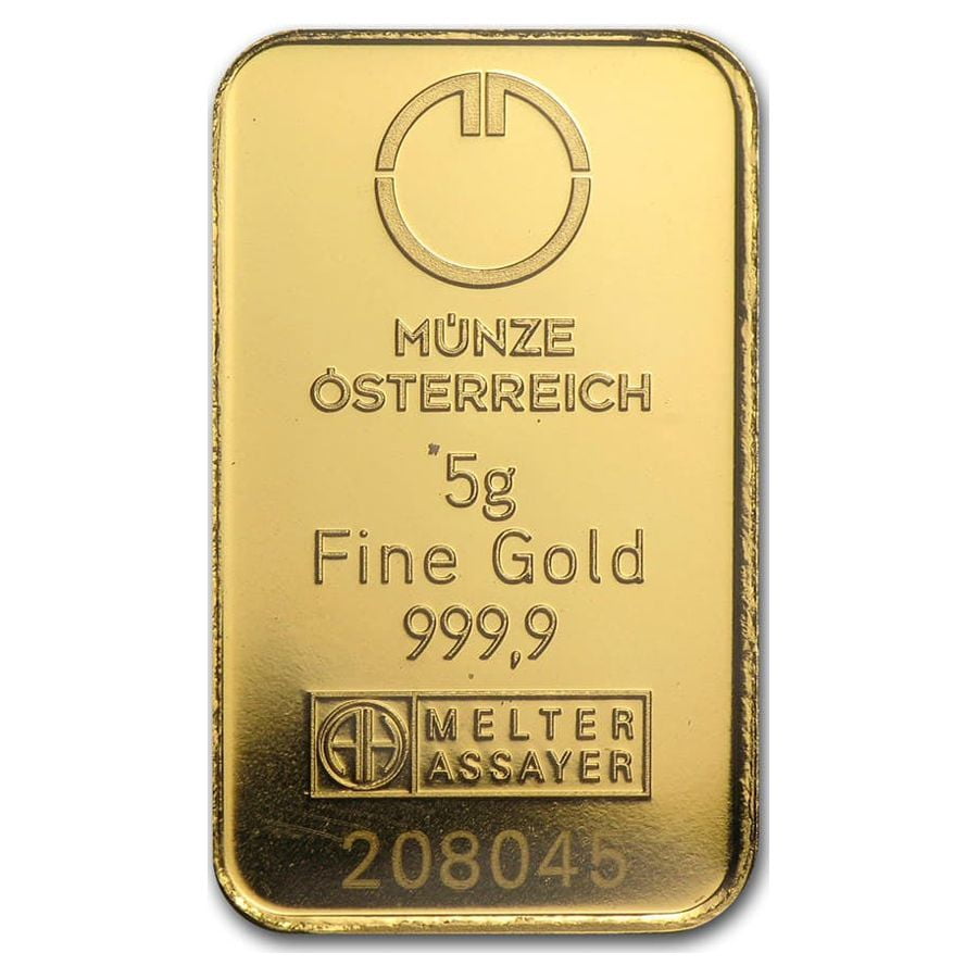 5 gram Gold Bar - KineBar Design (In Assay)