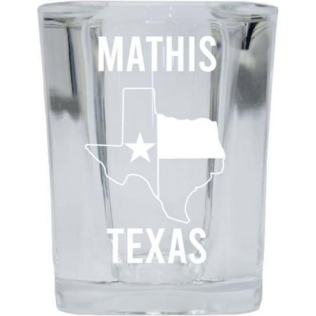 

Mathis Texas Souvenir Laser Etched 2 Ounce Square Shot Glass Texas State Flag Design