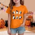 thumbnail image 2 of 1-2 Years Kid's Short Sleeved Halloween Bow Print T Shirt For Boys And Girls Spooky Seaon Tops 1T 2T 3T 4T 5T 6T 7T 8T 9T Orange T-Shirt for Boy Girl, 2 of 5