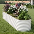 thumbnail image 3 of Oval Galvanized Steel Raised Garden Bed, Heavy Duty Metal Planter Box for Vegetables Herbs Flowers, Rust Resistant Elevated Outdoor Planting Container for Patio Backyard Garden, 3 of 8