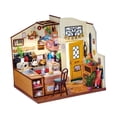 thumbnail image 3 of Kit de casa en miniatura para hacer mismo, kit de casa de muñecas, decoraciones con luces LED, kits de modelos de minicasas, kit de muebles en Cocina, 3 of 8
