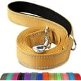 thumbnail image 1 of LAICAIW Double-Sided Reflective Dog Leash, 6 FT/5 FT/4 FT, Padded Handle Nylon Dogs Leashes for Small & Medium Dogs Walking, Brown, 6FT, 1 of 7