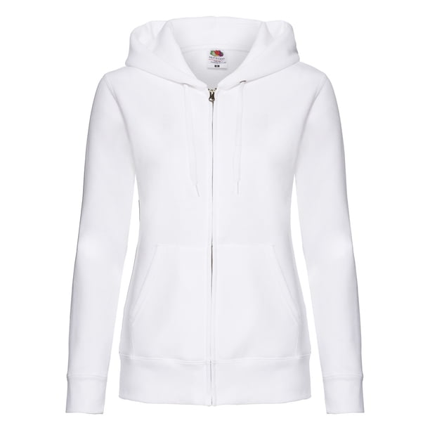 Fruit Of The Loom - Chaquetilla entallada con capucha para mujer (Blanco)