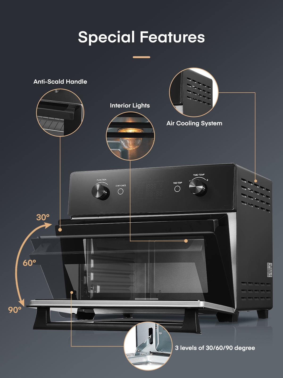 Smart Visual Air Fryer 17L Light Wave Furnace Multi-functional Non-fume  Fryer Oven Hot Air Oven Air Fryer Toaster Oven 220V
