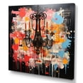 thumbnail image 2 of Designart "Extravaganza of Pop Art Chandelier II" Fashion Wall Art - Glam Red Chandelier Living Room Canvas Art, 2 of 6