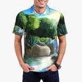 thumbnail image 2 of Lsque Bluey Pattern Golf Shirts for Men Dry Fit Print Moisture Wicking Performance Short Sleeve Polo Shirt-3X-Large, 2 of 7