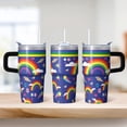 thumbnail image 2 of 20OZ Insulated Unicorn Cup with Handle and Straw Double Wall Stainless Steel Tumbler Travel Mug Maintains Drink Temperature Perfect Presents for Women Mom Friends on Birthday Christmas Thanksgiving, 2 of 6