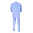 thumbnail image 5 of Fgnfyis Men's Fashion Casual Solid Color V Neck Long Sleeve T Shirt and Loose Tracksuit 2 Piece Set Pants Sets Light Blue S, 5 of 8