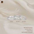 thumbnail image 4 of Amberta Women 925 Sterling Silver Wedding Band Ring: 4 mm Sterling Silver Wedding Ring for Women – Size 4.75, 4 of 5