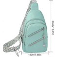 thumbnail image 4 of Sling Bag for Women, Crossbody Fanny Packs PU Leather Crossbody Bags Chest Bag Multiple Pockets Belt Bag Purse with Adjustable Strap 30cm(Green), 4 of 5