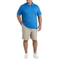 thumbnail image 4 of Big and Tall Essentials by DXL Men's Solid Golf Polo Shirt, Blue, 2XL, 4 of 6
