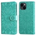 thumbnail image 2 of Funda tipo cartera GANGXUN para iPhone 15 , diseño girasol, cuero PU, soporte, cierre magnético, tarjetero, 2 of 5