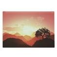 thumbnail image 1 of Mystic Cutting Board, Oriental Sunset View with Tree and Mountains Mystique Hills, Decorative Tempered Glass Cutting and Serving Board, Large Size, Coral Orange Dark Brown, by Ambesonne, 1 of 1