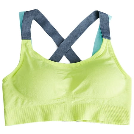 

YUUZONE Women for Cross X-Back Sports Bra Seamless Removable Padded Workout Vest Underwe