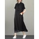 thumbnail image 4 of Vestido camisero para mujer, bolsillos con cinturón, botones, cuello vuelto, manga corta, vesti CACAGOO Vestido de mujer, 4 of 7