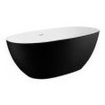 thumbnail image 5 of ALFI brand AB9975BM 59" Black & White Matte Oval Solid Surface Resin Soaking Bathtub, 5 of 12