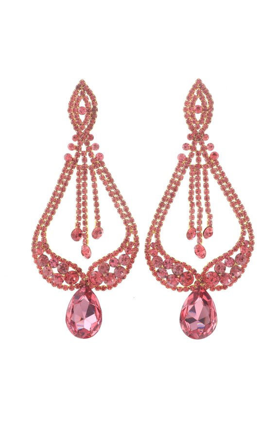 Large Rhinestone Drop Earrings