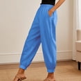 thumbnail image 2 of oqasdz Womens Elegant Casual Trousers with Side Pocket Slim Leg Soft Solid Color Knit Pants Comfort and Stretch Summer Dailywear, 2 of 5