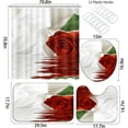 thumbnail image 4 of Shower Curtain Sets with Non-Slip Rugs,Toilet Lid Cover and Bath Mat, 4PCS Stone Flower Bathroom Decor Sets with Shower Curtains and 12 Hooks, Waterproof Fabric Floral Shower Curtain Set, 4 of 6