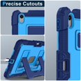 thumbnail image 7 of Case For iPad mini 6 2021 / mini 2024,Anti Drop Silicone+PC Layer Protective Case Hidden Large Bracket ,Shoulder Strap, Heavy Duty Shockproof Three Proof Tablet Protective Case,Blue, 7 of 7