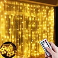 thumbnail image 3 of Guirnalda de luces LED con Control remoto USB, cortina de luces para decoración de festivales, vacaciones, bodas, Navidad, dormitorio, hogar, 3 of 4