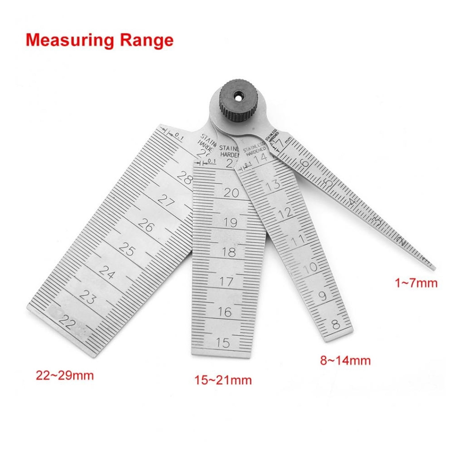 1Pcs Stainless Steel Hole Size Inspection Rulers Welding Taper Feeler Gauge Gage Measuring Tools ,Easy to Use
