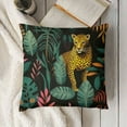 thumbnail image 3 of JRXY Leopard Pillow Covers, Cheetah Decorative, Jungle Tropical Leaves Print Throw Pillow Covers,Square Cushion Pillowcases for Sofa Couch Bed, Farmhouse Home Decor 12x12in, 3 of 5