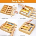 thumbnail image 4 of Organizador de bolsas de plástico DUJEN, cajón de bambú para almacenamiento de alimentos, 4 of 7