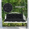 thumbnail image 3 of 3 Seater Porch Swing Cushion with Backrest and Ties, Made of Premium Polyester and PP Cotton, Great for Outdoor Furniture, Features Rivet and Tufted Design, 3 of 7