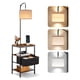 thumbnail image 1 of Lámpara de pie VEVOR con mesa auxiliar, mesa auxiliar de 3 niveles con cajón e iluminación de 3 temperaturas de color, mesita de noche moderna con puerto de carga USB, tipo C y CA para sala de estar, 1 of 9