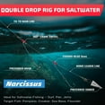thumbnail image 5 of Double Drop Saltwater Fishing Rig – Mono 2 Hook Bottom Rigs with Swivels & Snaps, Pre-Tied Surf Pier Boat Leader Line for Snapper, Bass, Mackerel, Catfish, 5 of 7