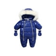 thumbnail image 1 of xiaxaixu Winter Hooded Romper, Solid Color Jumpsuit with Foot Covers  Gloves, 1 of 8