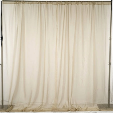 Image of Efavormart 10FT Fire Retardant Natural Color Sheer Voil Curtain Panel Backdrop For Window Wall Decoration - Premium Collection