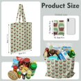 thumbnail image 3 of Hedgehog and Floral Design Canvas Tote – Cute Cartoon Animal Reusable Bag, 3 of 5
