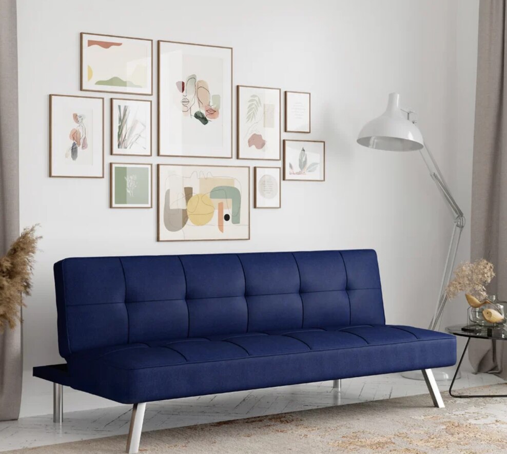 66" Wide Tufted Back Convertible Sofa