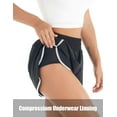 thumbnail image 3 of Womens Quick-Dry Running Shorts Sport Layer Elastic Waist Active Workout Shorts with Pockets, 3 of 5