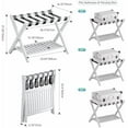 thumbnail image 4 of Luggage Rack, Foldable Bamboo Suitcase Stand with Storage Shelf for Guest Room, Bedroom, Hotel, Heavy-Duty, 1 Pack (White), 4 of 6