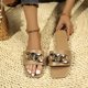thumbnail image 2 of Sandalias de Deslizamiento de las Mujeres una Correa de la Cadena de Oro Mulas, Sandalias de las Mujeres Cómodas Casual Playa Verano, 2 of 9