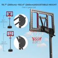 thumbnail image 3 of Ensemble de Panier de Basketball à Hauteur Réglable - Rouge, 6,6-8,5 Pieds, Cadre en Acier, Portable, Jeu de Sport Intérieur/extérieur pour 6 Ans et Plus, avec Sac de Poids et Roues, 3 of 7
