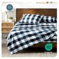 thumbnail image 5 of Split King Sheet Set - 1800 Ultra-Soft Microfiber Bed Sheets - Double Brushed - Deep Pockets - Easy Fit - 5 Piece Set - Bedding Sheets & Pillowcases (Split King, Gingham Blue), 5 of 9