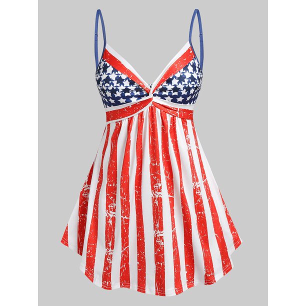 Tierra de camioneta de tanque de la bandera americana de la bandera americana Rosegal Camisetas sin mangas de talla grande