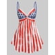 thumbnail image 1 of Tierra de camioneta de tanque de la bandera americana de la bandera americana Rosegal Camisetas sin mangas de talla grande, 1 of 5